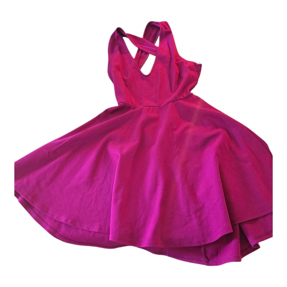 Lulu's Fuchsia Cross-Back Dress